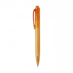 Penna in plastica riciclata con inchiostro nero color arancione vista laterale