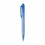 Penna in plastica riciclata con inchiostro nero color blu vista laterale