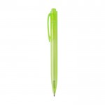 Penna in plastica riciclata con inchiostro nero color verde chiaro  vista laterale
