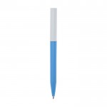 Penna a sfera in plastica riciclata di vari colori con inchiostro blu color azzurro pastello