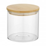 Barattolo piccolo in vetro con coperchio in bambù da 320 ml color naturale