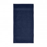 Asciugamano 50 x 100 cm in cotone da 450 g/m² color blu mare seconda vista frontale