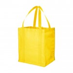 Shopper con logo in PP non tessuto color giallo