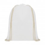 Zainetto a sacca in cotone da 140 g/m² color bianco seconda vista frontale
