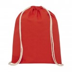 Zainetto a sacca in cotone da 140 g/m² color rosso seconda vista frontale