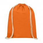 Zainetto a sacca in cotone da 140 g/m² color arancione seconda vista frontale