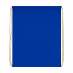 Zainetto a sacca in cotone da 140 g/m² color azul reale terza vista frontale