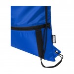 Zainetto a sacca con tasca zip e moschettone color blu reale vista dettaglio 1