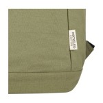 Zaino antifurto in canvas riciclato e cotone con tasca pc 15,6” color verde vista dettaglio 1