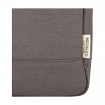Zaino rolltop cotone riciclato 330g/m² con tasca per pc 15” color grigio vista dettaglio 1