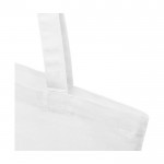 Tote bag in cotone riciclato 140 g/m² e manici lunghi 30 cm color bianco vista dettaglio 1
