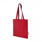 Tote bag in cotone riciclato 140 g/m² e manici lunghi 30 cm color rosso