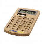 Calcolatrice personalizzata in legno color legno con logo