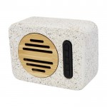 Speaker realizzato con roccia calcarea e bambù color naturale