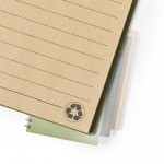 Quaderno con spirale in cartone riciclato color verde quarta vista