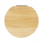 Specchietti da borsa in bambù color naturale seconda vista frontale