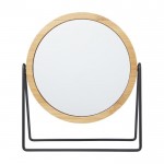Specchio da tavolino con logo color naturale seconda vista frontale