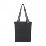 Tote bag 600D impermeabile con tasca per pc da 14” color nero seconda vista posteriore