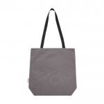 Tote bag in canvas di cotone riciclato con tasca per pc 15” color grigio seconda vista posteriore