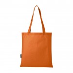 Tote bag poliestere riciclato certificato da 80 g/m² con manici lunghi color arancione seconda vista posteriore
