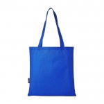 Tote bag poliestere riciclato certificato da 80 g/m² con manici lunghi color blu reale seconda vista posteriore