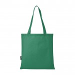 Tote bag poliestere riciclato certificato da 80 g/m² con manici lunghi color verde seconda vista posteriore