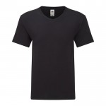 T-shirt in cotone con scollo a V colore nero