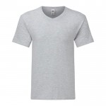 T-shirt in cotone con scollo a V colore grigio