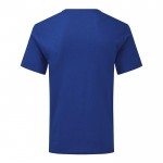T-shirt in cotone con scollo a V colore blu prima vista