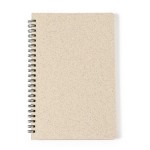 Quaderno con copertina in fibra di grano color beige prima vista