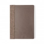 Quaderno con copertina in fibra di caffè color marrone prima vista