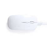 Mouse ottico wireless realizzato in ABS riciclato color bianco terza vista