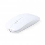 Mouse ottico wireless realizzato in ABS riciclato color bianco quarta vista