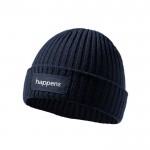Cappello invernale con etichetta personalizzabile color nero seconda vista dettaglio