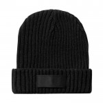 Cappello invernale con etichetta personalizzabile color nero prima vista