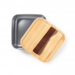 Quadrati e capienti lunch box da 1400ml color legno seconda vista