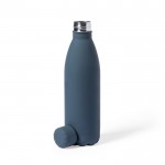 Bottiglia in acciaio inox con rifinitura in gomma color nero seconda vista