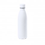 Bottiglia in acciaio inox con rifinitura in gomma color bianco prima vista