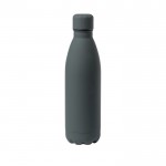 Bottiglia in acciaio inox con rifinitura in gomma color grigio prima vista