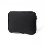 Custodia per pc portatile in soft Shell con doppia zip color nero seconda vista