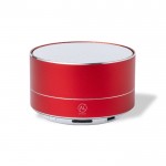 Speaker bluetooth 5.0 realizzato in alluminio riciclato color rosso seconda vista