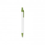 Penna eco-friendly con dettagli colorati e inchiostro blu color verde prima vista