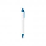 Penna eco-friendly con dettagli colorati e inchiostro blu color blu prima vista