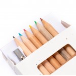 Set di 6 matite colorate con temperino e disegni in scatola con semi color naturale sesta vista