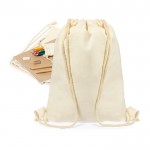 Zainetto in cotone con accessori per scrivere e colorare color beige