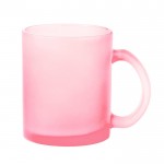 Tazza colorata in vetro per sublimazione da 350 ml color rosa prima vista