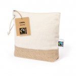 Pochette in 100% cotone Fairtrade con base in iuta laminato color naturale seconda vista
