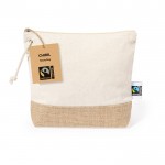 Pochette in 100% cotone Fairtrade con base in iuta laminato color naturale terza vista