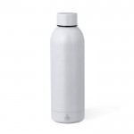 Bottiglietta in acciaio inox riciclato con finitura opaca 500ml color bianco prima vista