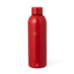Bottiglietta in acciaio inox riciclato con finitura opaca 500ml color rosso prima vista